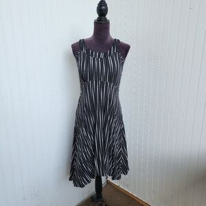 Krimson Klover Frida Racerback Dress Shelf Bra Active Stretch Black White Dot M